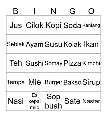 BINGO SIAN Bingo Card