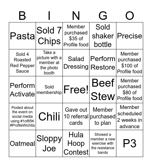 COACH CONTEST Bingo Card