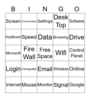 Technolgy Bingo Card