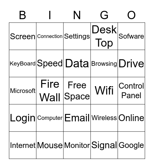 Technolgy Bingo Card