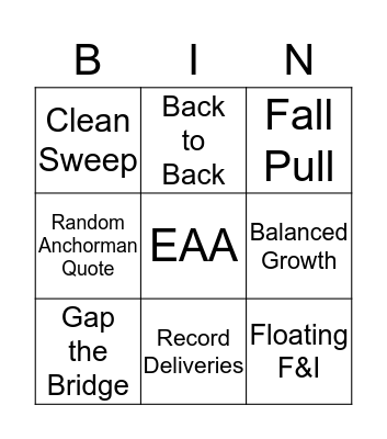 Q3 Staff Meeting  Bingo Card