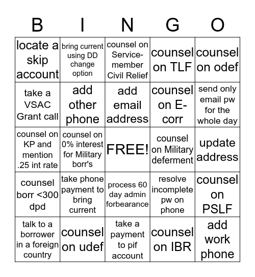 TEAM LAURA BINGO Card