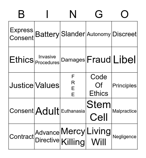 MT Chapter 3  Bingo Card