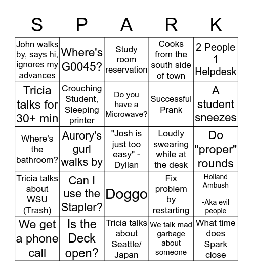 "My Job is Hard, Mmmkay?" Bingo Card