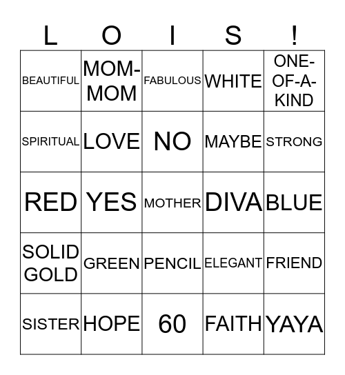 AGED TO PERFECTION Bingo Card