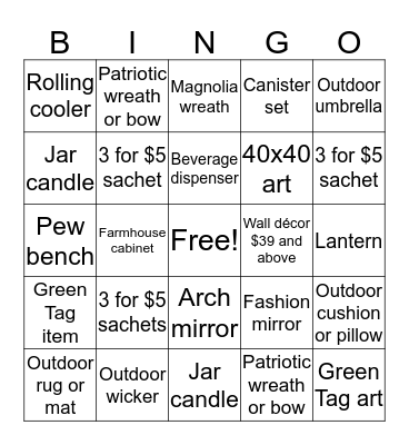 Win BIG Bingo Card