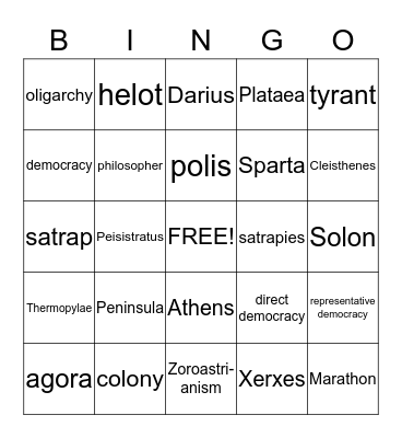 Chapter 4 Bingo Card