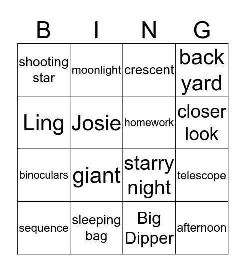 semmul unit 3 Bingo Card