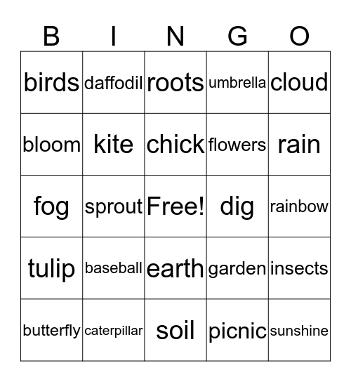 SPRING BINGO Card