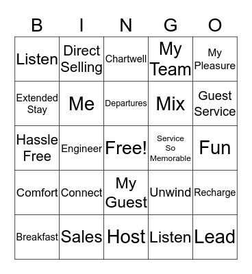 Residence Inn Bingo Card