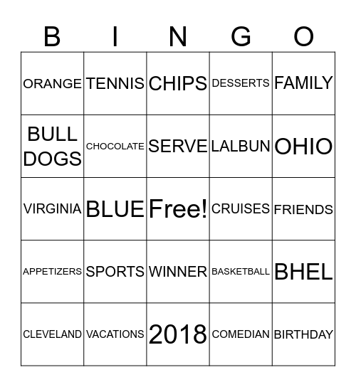 Shrey's 16th Birthday Bingo Card