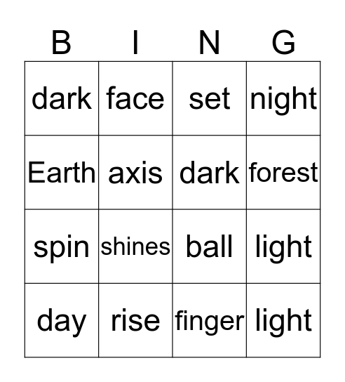 focus class Bingo Card