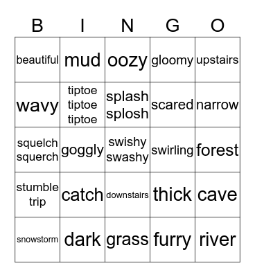 We’re Going on a Bear Hunt Bingo Card