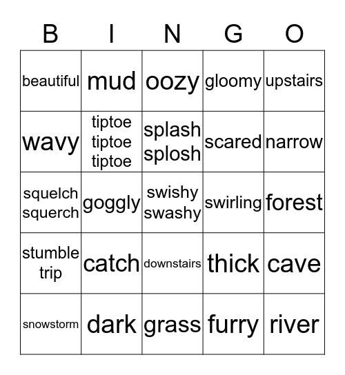 We’re Going on a Bear Hunt Bingo Card