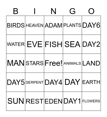 CREATION Bingo Card