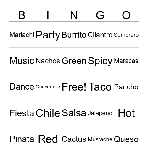 Fiesta! Bingo Card
