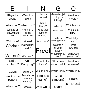 BACK TO SCHOOL BING Bingo Card