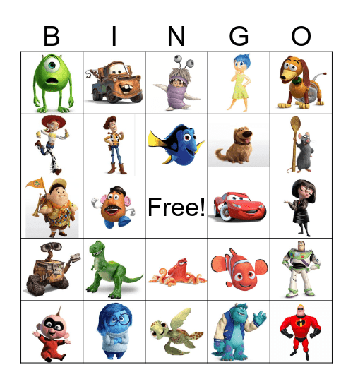 Pixar BINGO Card