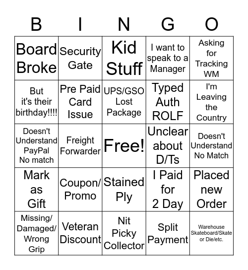 CSR BINGO Card