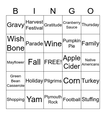 Jefferson Ridge Bingo! Bingo Card