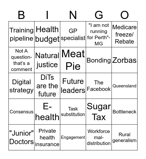 NatCon War of the Three Kings Bingo Card