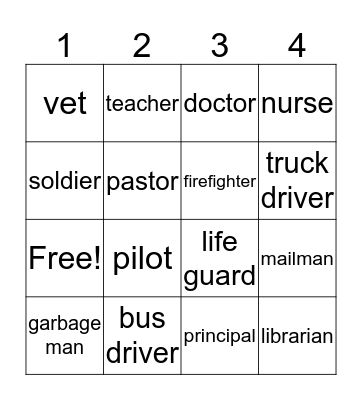 What is my job? Bingo Card