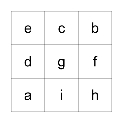 Alphabet Bingo Card