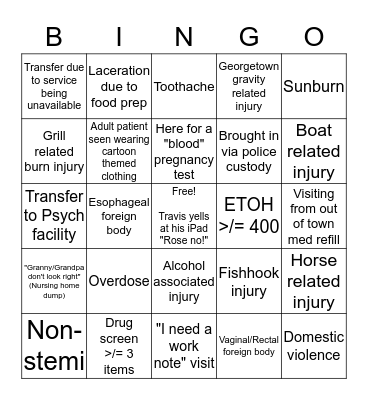Memorial Day Weekend 2018 Bingo Card