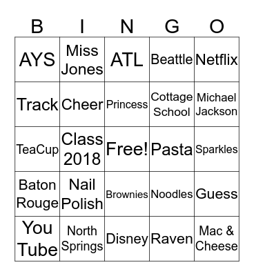 Asha Jones Onwards Upwards Bingo Card