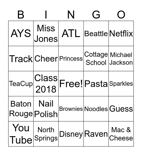 Asha Jones Onwards Upwards Bingo Card