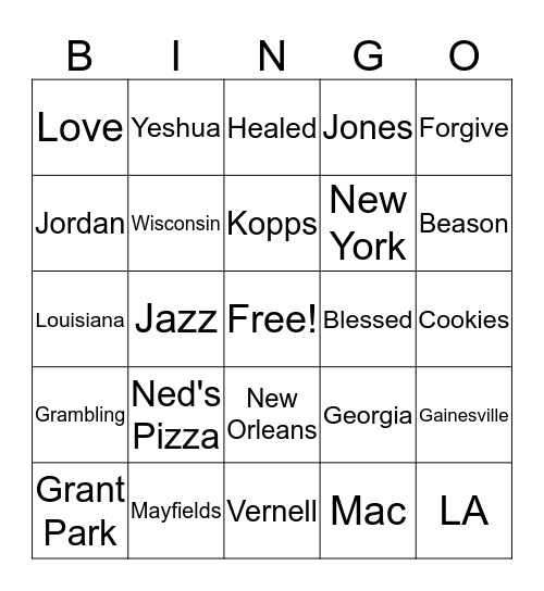Asha Jones Onwards Upwards Bingo Card