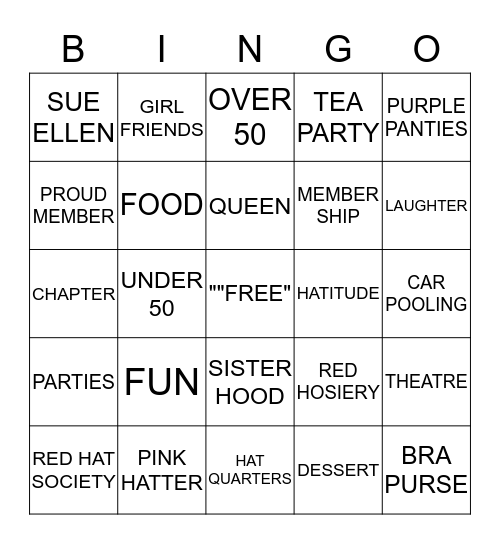 ANGELS IN RED Bingo Card