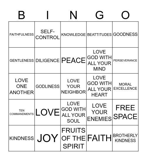 BIBLE BINGO Card