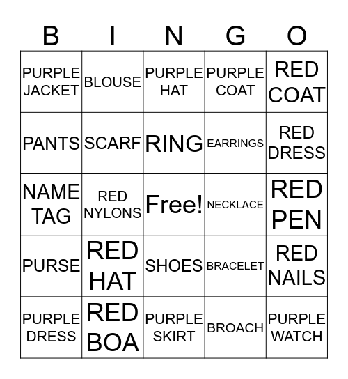 RED HAT Bingo Card