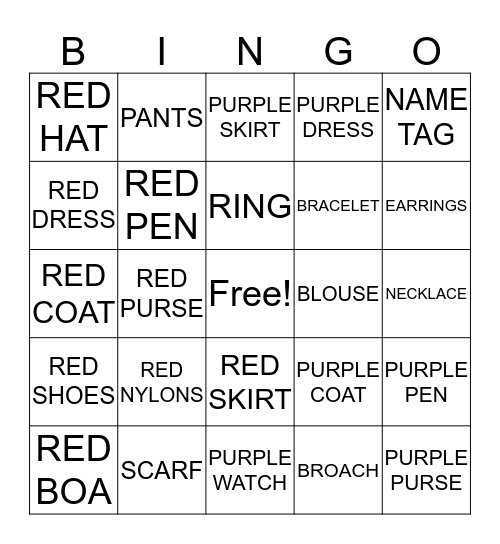 RED HAT Bingo Card