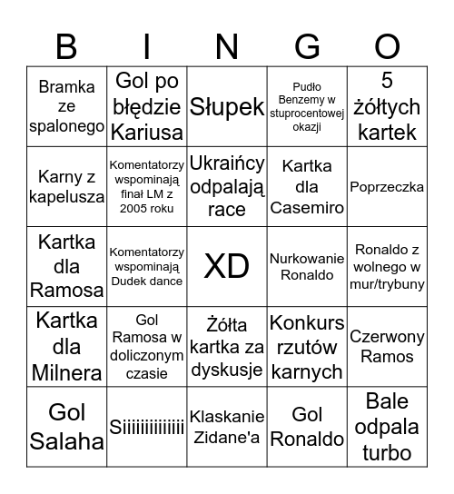 Finał LM 2018 Bingo Card