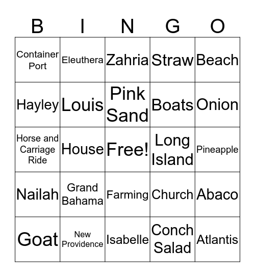 NOUNS Bingo Card