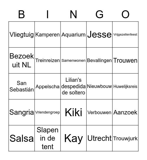 Lilians despedida de soltero Bingo Card