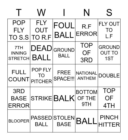 DERBY Bingo Card