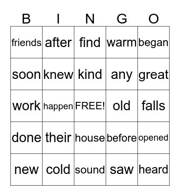 Unit 4 Bingo Card