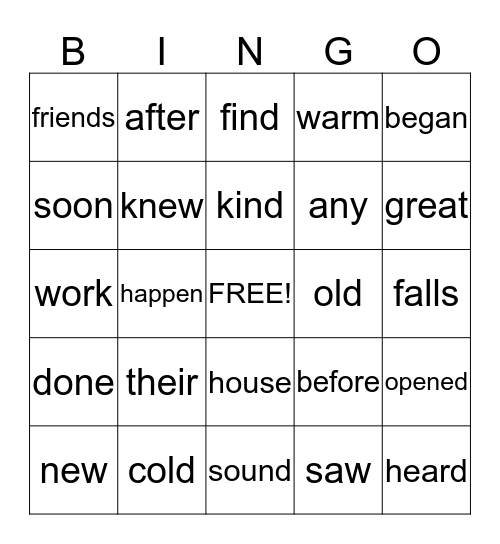Unit 4 Bingo Card