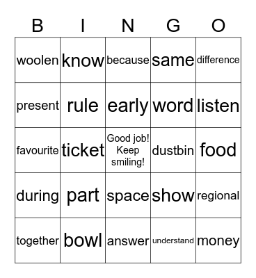 ZŠ Bělá pod Bezdězem - Monday group Bingo Card