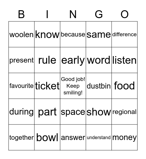 ZŠ Bělá pod Bezdězem - Monday group Bingo Card