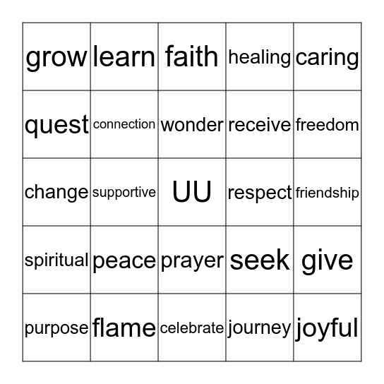 UU BINGO Card