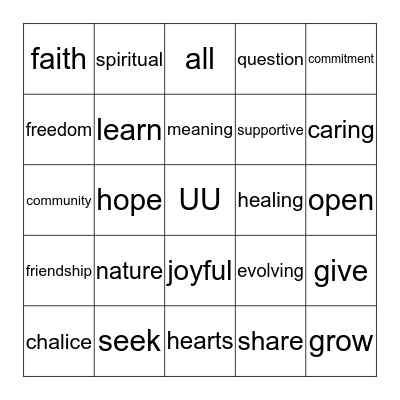 UU BINGO Card