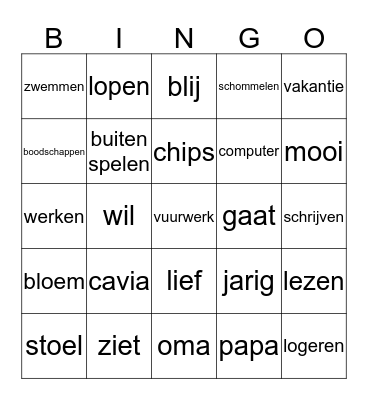 bezoek Bingo Card