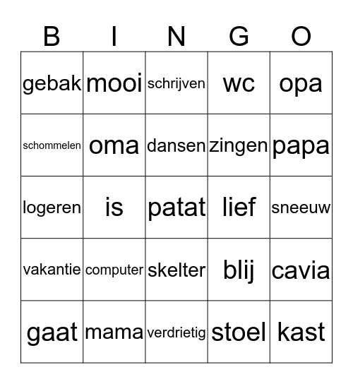 kast Bingo Card