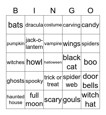 Halloween Fun Bingo Card