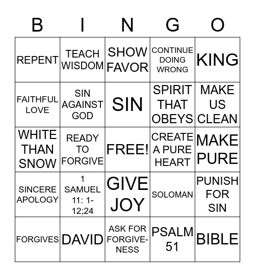 A KING MAKES BAD CHOICES Bingo Card