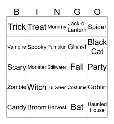 SPOOKY BINGO Card